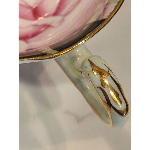 Paragon Double Warrant Cabbage Rose Tea Cup & Saucer Pink & Black Teacup GUC - Picture 7 of 11